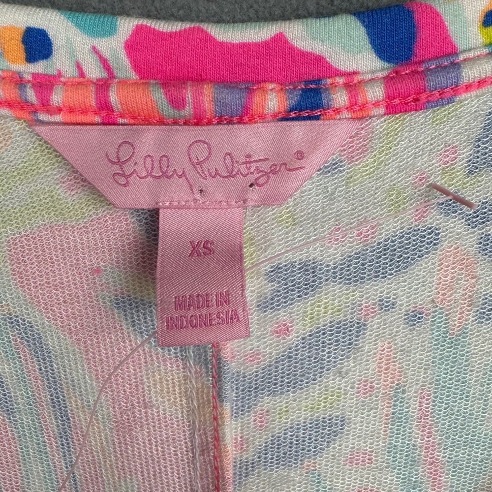 Lilly Pulitzer NWOT Long Sleeve Devon Beach Dress Coral Reef Print XS - Picture 2 of 6
